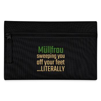 Femme poubelle qui vous balaie - Trousse - noir - Devant