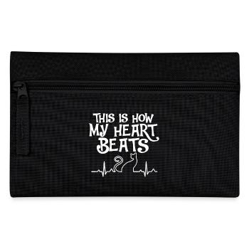 Cat Lover This Is How My Heart Beats - Pencil Case - black - Front