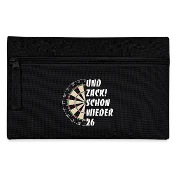 Und Zack! Schon wieder 26 - Dart Spruch - Federtasche - Schwarz - Vorne
