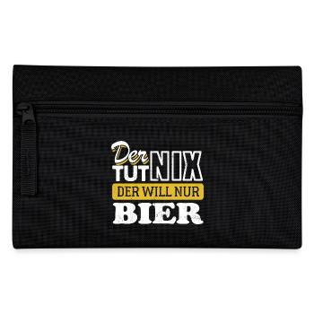 Der tut nix der will nur Bier - Spruch - Federtasche - Schwarz - Vorne