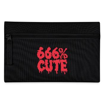 666% Cute! Satanic Goth Girl Design - Pencil Case - black - Front