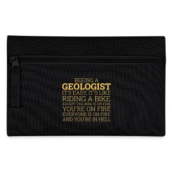 Geologist Riding A Bike Geology - Federtasche - Schwarz - Vorne
