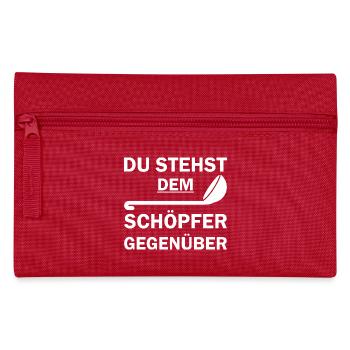 Du stehst dem Schöpfer Gegenüber - Federtasche - Rot - Vorne