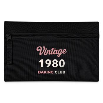 Vintage 1980 – Baking Club Retro Geburtsjahr - Federtasche - Schwarz - Vorne