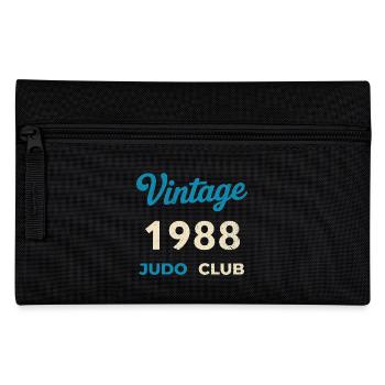 Vintage 1988 Judo Club Retro Birth Year Gift - Pencil Case - black - Front