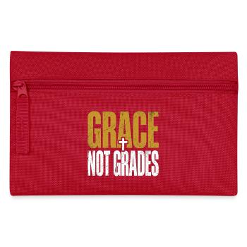 Grace Not Grades Christlicher Lehrer Jesus Glaube - Federtasche - Rot - Vorne