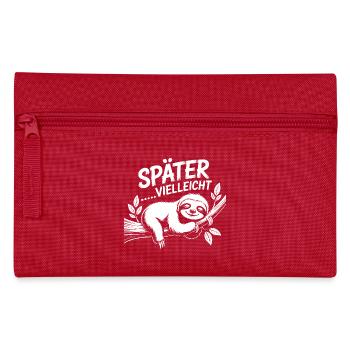 Lustiges Faultier - später vielleicht - Federtasche - Rot - Vorne