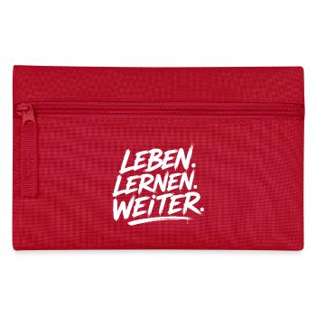 Leben Lernen Weiter – Motivations-Print - Federtasche - Rot - Vorne