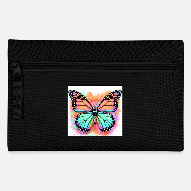 Schmetterling - Federtasche - Schwarz
