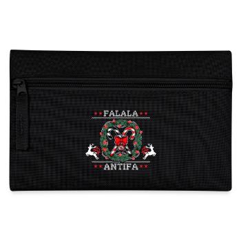 Ugly Christmas Sweater: FALALA ANTIFA! - Federtasche - Schwarz - Vorne