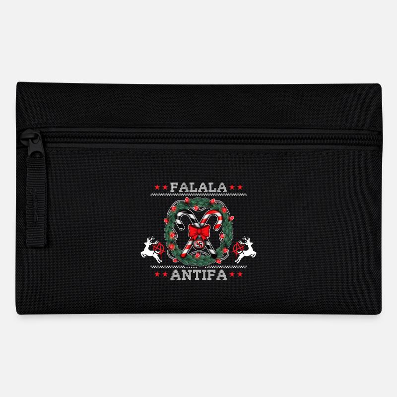 Ugly Christmas Sweater: FALALA ANTIFA! - Federtasche - Schwarz
