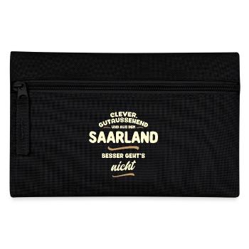 Clever, gutaussehend und aus dem Saarland... - Federtasche - Schwarz - Vorne