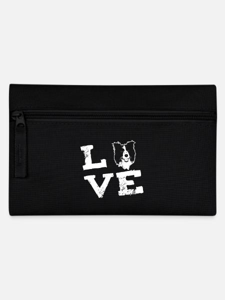 LOVE - Border Collie - Pencil Case - black