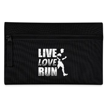 Funny Running Runner Shirt Live Love Run - Federtasche - Schwarz - Vorne