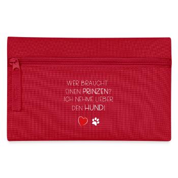 Hund Hunde Labrador Bulldogge Mops Geschenk Liebe - Federtasche - Rot - Vorne