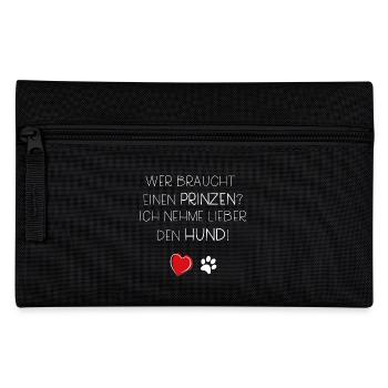 Hund Hunde Labrador Bulldogge Mops Geschenk Liebe - Federtasche - Schwarz - Vorne