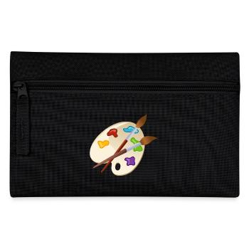 maler painter pinsel paint farbe artist color colo - Federtasche - Schwarz - Vorne
