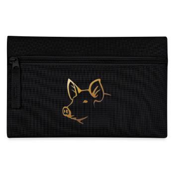 Schwein - Schweinekopf Bauernhof Tier - Federtasche - Schwarz - Vorne