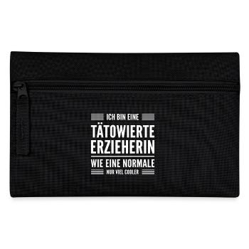 Erzieherin T-Shirt Geschenk - Federtasche - Schwarz - Vorne