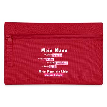 Mein Mann ist die Liebe meines Lebens - Geschenk - Federtasche - Rot - Vorne