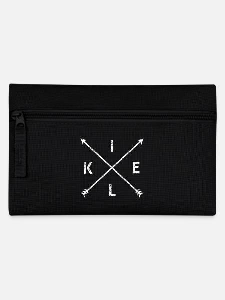 KIEL lustiges Hipster Logo Stadt Geschenk Pfeile - Federtasche - Schwarz