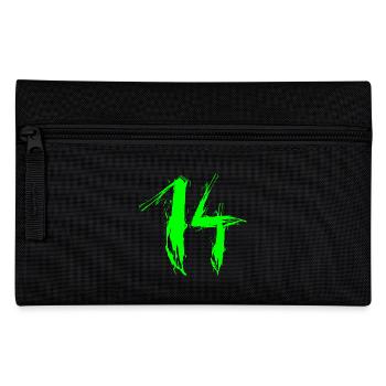 zahl 14 grün 14.Geburtstag Lieblingszahl Vektor - Pencil Case - black - Front