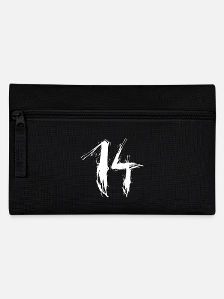 zahl 14 grün 14.Geburtstag Lieblingszahl Vektor - Federtasche - Schwarz
