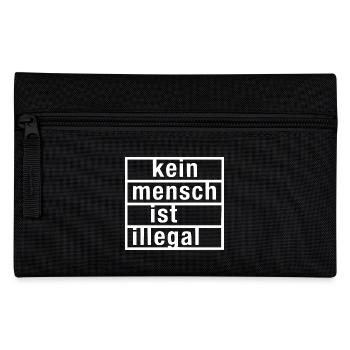 kein mensch ist illegal - Federtasche - Schwarz - Vorne