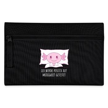 Ich wurde positiv auf Müdigkeit getestet - Axolotl - Federtasche - Schwarz - Vorne