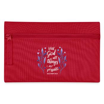 Religiöses Zitat Christlich Bibelvers Geschenk - Federtasche - Rot - Vorne