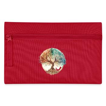 Watercolor Tree of Life Circle - Pencil Case - red - Front