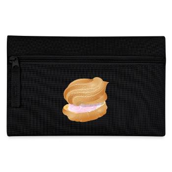 mit rosa Sahne gefüllter Windbeutel Illustration - Federtasche - Schwarz - Vorne