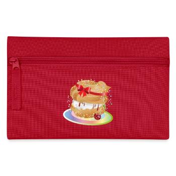 Un chou à la crème fourré avec un nœud cadeau - Trousse - rouge - Devant