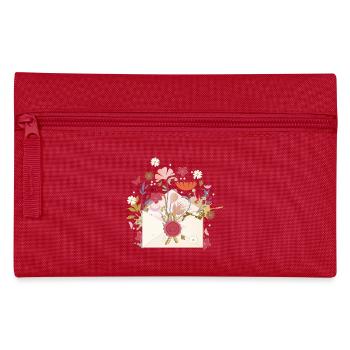 floraler Briefumschlag mit Blüten und Siegel - Federtasche - Rot - Vorne