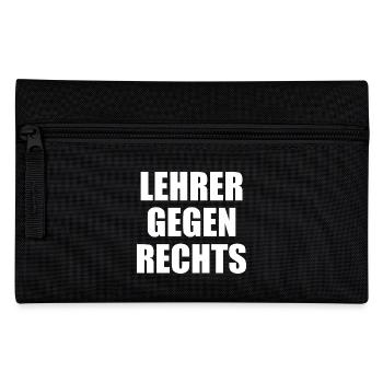 Lehrer gegen rechts - Federtasche - Schwarz - Vorne