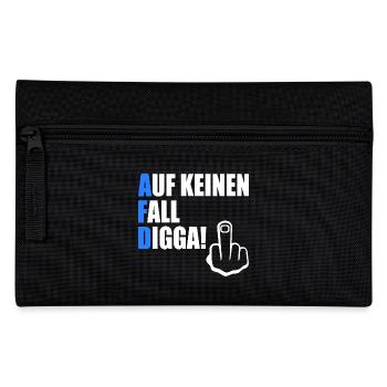 auf keinen fall digga - fuck afd - Federtasche - Schwarz - Vorne