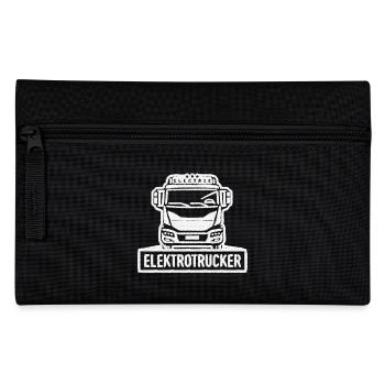 Elektrotrucker | gestickter Patch Look - Federtasche - Schwarz - Vorne
