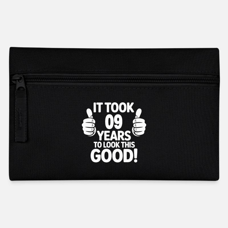 Feierlicher Daumen hoch 09 Jahre Design - Federtasche - Schwarz