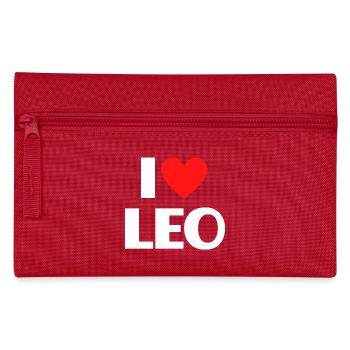 I love Leo Rotes Herz Romantischer Name Fan - Federtasche - Rot - Vorne
