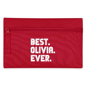 Best Olivia Ever Geschenk Spruch - Federtasche - Rot - Vorne