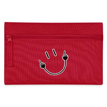 Visage avec le geste du majeur - Trousse - rouge - Devant