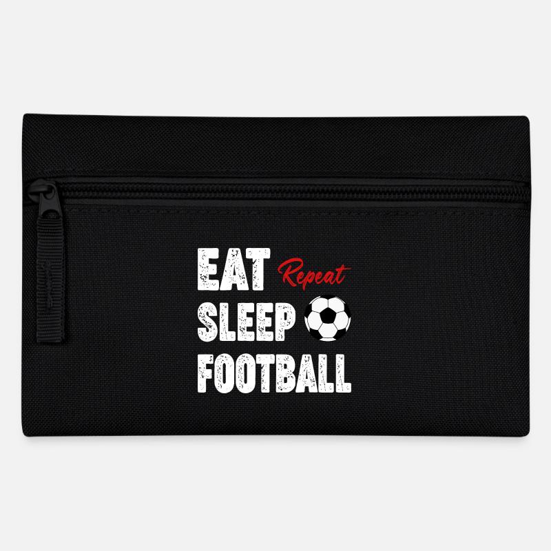 Essen Schlaf Fußball Wiederholen - Federtasche - Schwarz