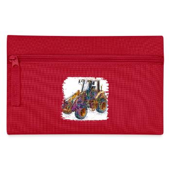 Neon Lines Construction Excavators - Pencil Case - red - Front