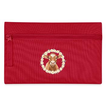 Braune Kuh - Federtasche - Rot - Vorne