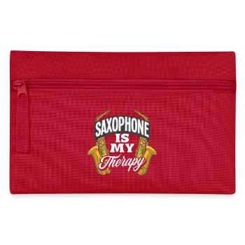 Saxophon Ist Meine Therapie Lustiger Saxophonist - Federtasche - Rot - Vorne