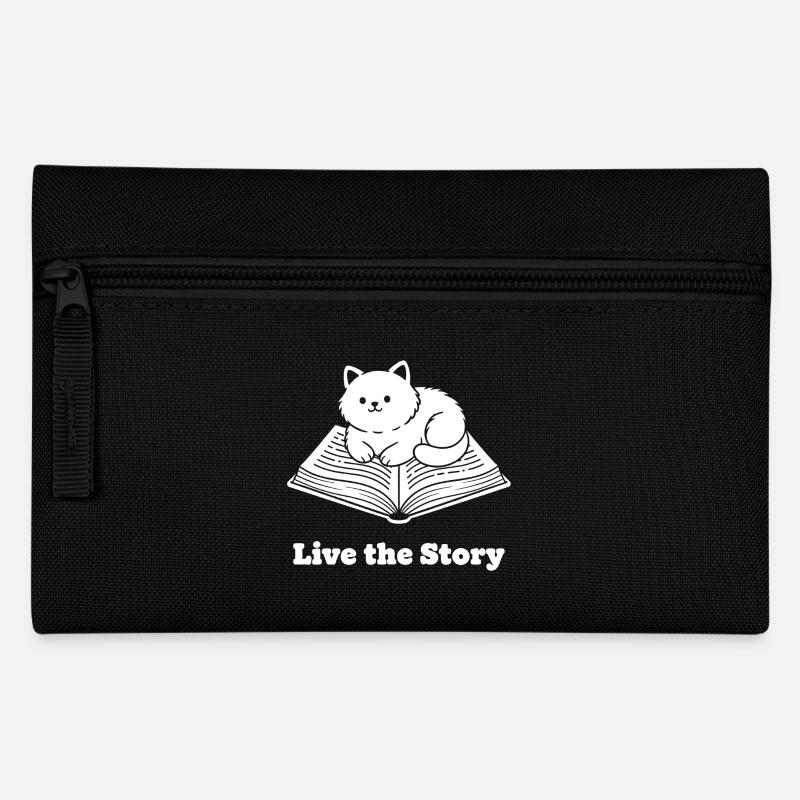 Kater im Buch – Live the Story - Pencil Case - black