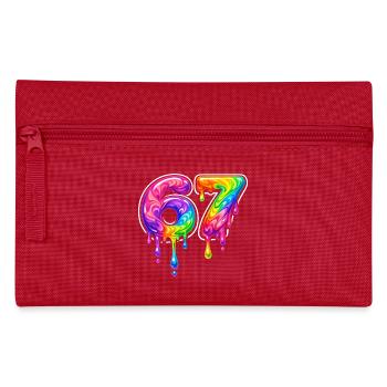 67 Six Meme Seven Alpha Slang - Trousse - rouge - Devant