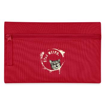 Stay Weird – Graffiti Katze Vintage Effekt - Federtasche - Rot - Vorne