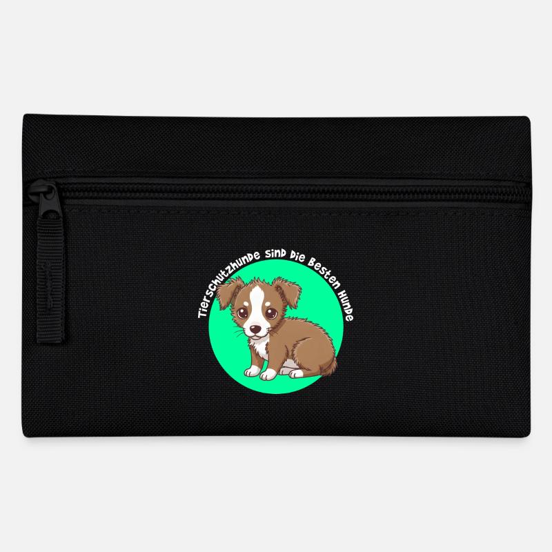 Tierschutzhunde sind die besten Hunde - Federtasche - Schwarz