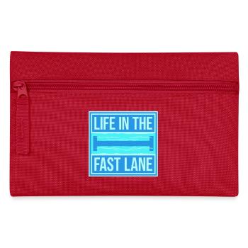 Life In The Fast Lane Schwimmer Lustig Pool Spruch - Federtasche - Rot - Vorne